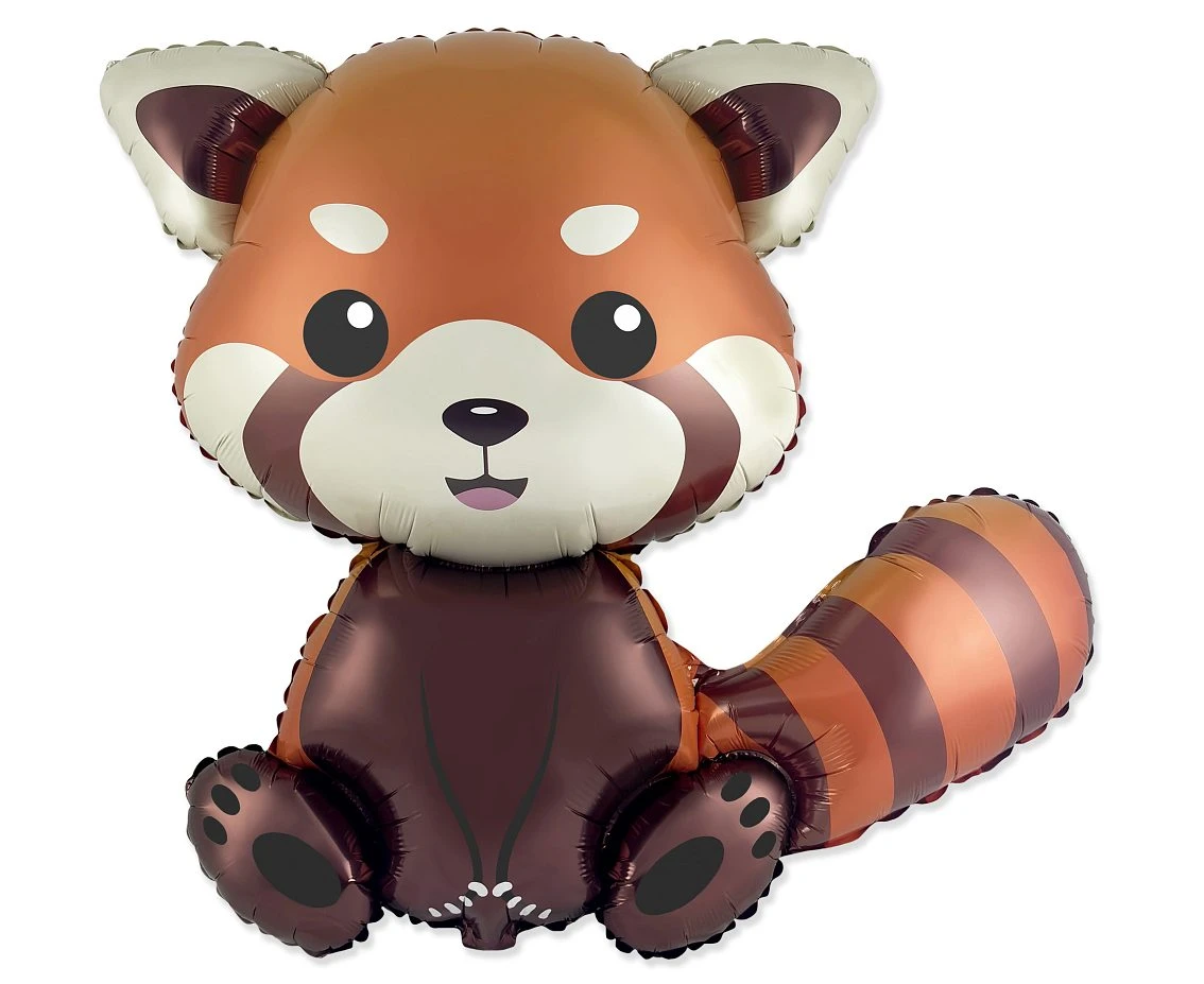 Foil balloon 24" FX - Red panda, packed